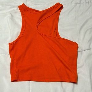 orange abstract tank top size xs